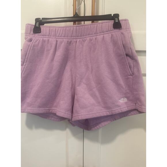 The North Face Half Dome Fleece Shorts Purple Standard Fit Pockets Women's M - Picture 1 of 6